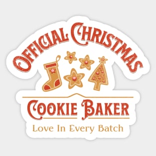 Official Cookie Baker Christmas Sweater Holiday Baking Sticker